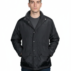 Men’s Black Long Button Jacket