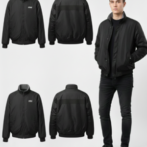 Men’s Reflector Black Zipper Jacket