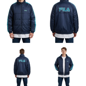 Men’s Blue Zip Puffer Jacket