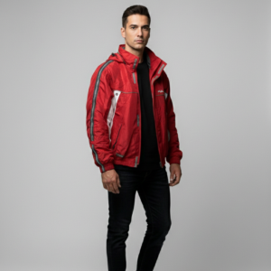 Men’s Red & White Sports Windbreaker Jacket