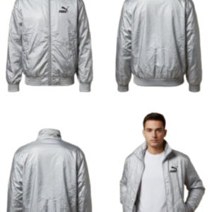 Men’s White Logo Zipper Jacket