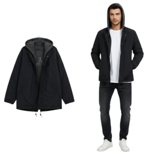 Men’s Hooded Double Layer Long Jacket