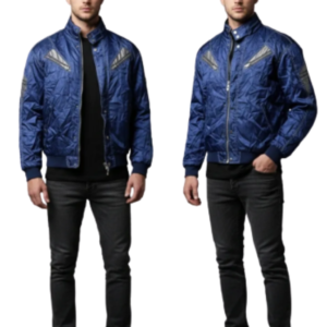 Royal Blue quilted zipper Jacket