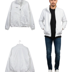 Men’s White Puffer Zip Jacket