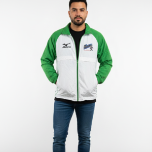 Men’s Windbreaker Jacket in White & Green