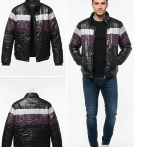 stylish colorblock puffer jacket